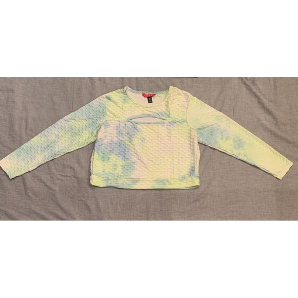 Hot Kiss Tops - Hot Kiss Crop Top Women's XL Long Sleeve Shirt Multicolor Stretchy